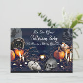 Halloween-feestuitnodigingen Spooky Be Our Guest Kaart (Staand voorkant)