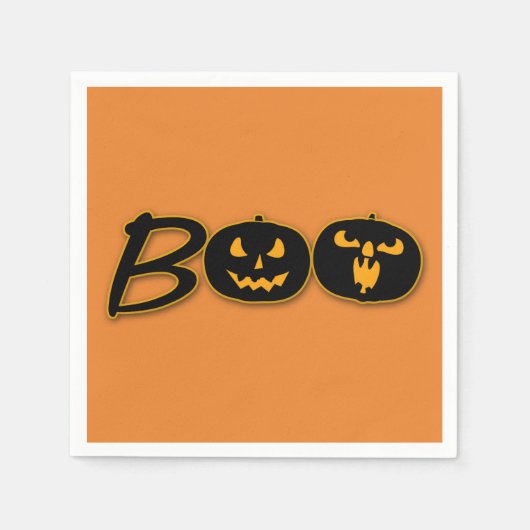 Halloween-feestviering BOO Pompoenen Servetten (Voorkant)