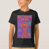 Halloween Fest Kleurrijke Retro Mannelijk Vrouw Un T-shirt (Voorkant)