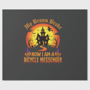 Halloween Fiets Boodschappenheks Bezem Gebroken De Cadeaupapier