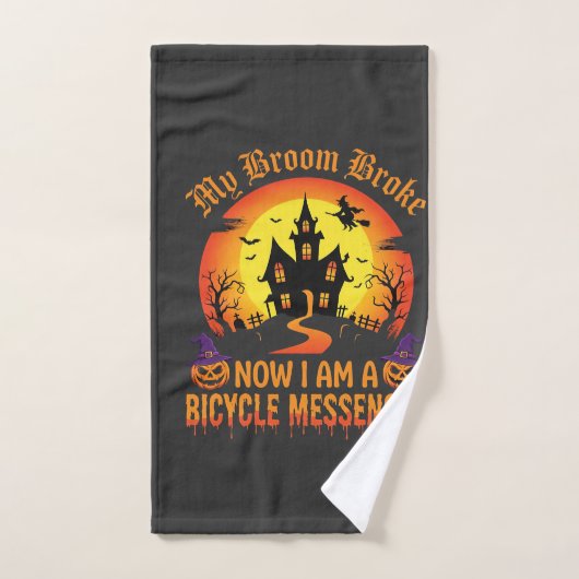 Halloween Fiets Boodschappenheks Bezem Gebroken De Handdoek (Handdoek)