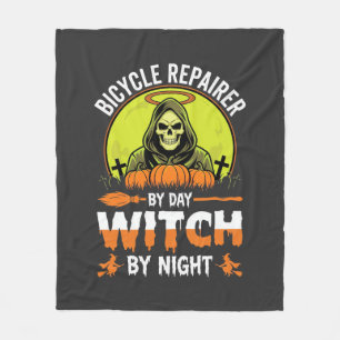 Halloween Fietshersteller Overdag Heks 's Nachts Fleece Deken