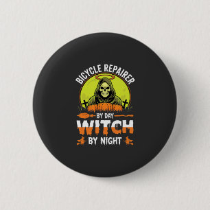 Halloween Fietshersteller Overdag Heks 's Nachts Ronde Button 5,7 Cm