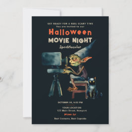 Halloween Film Night Gremlin Zwart Kat Zwart Chic Kaart