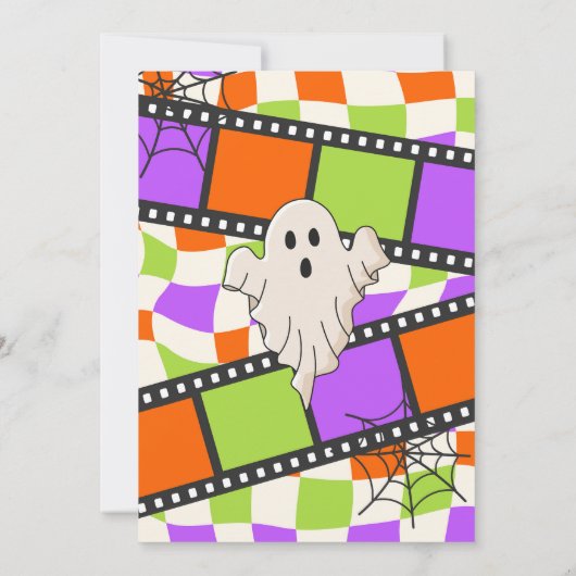 Halloween Film Night Scary Achtertuin Verjaardag Kaart (Achterkant)