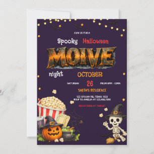 Halloween Filmavond Feest Uitnodiging Griezelfilm