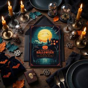 Halloween Filmavond Poster Feestdagenkaart
