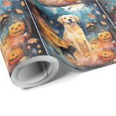 Halloween Fins lup met pompoenen eng Cadeaupapier (Rol Hoek)