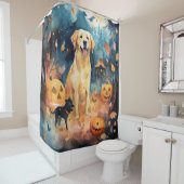 Halloween Fins lup met pompoenen eng Douchegordijn (In situ)