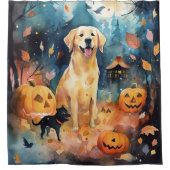 Halloween Fins lup met pompoenen eng Douchegordijn (Voorkant)