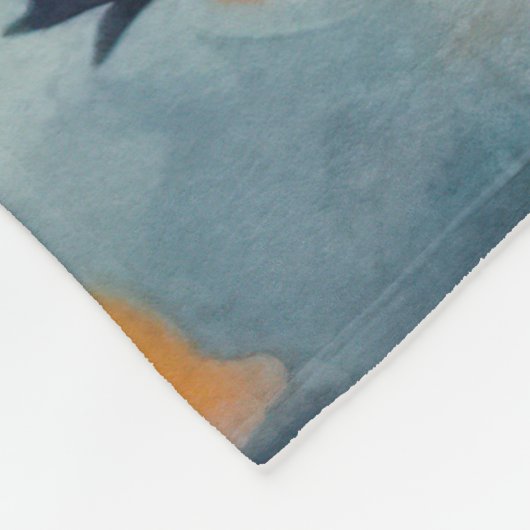 Halloween Fins lup met pompoenen eng Fleece Deken (Hoek)