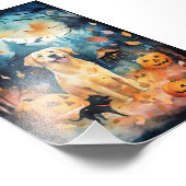 Halloween Fins lup met pompoenen eng Foto Afdruk (Hoek)