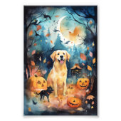 Halloween Fins lup met pompoenen eng Foto Afdruk (Voorkant)