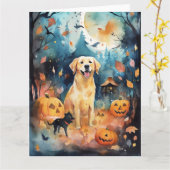 Halloween Fins lup met pompoenen eng Kaart (Gele Bloem)