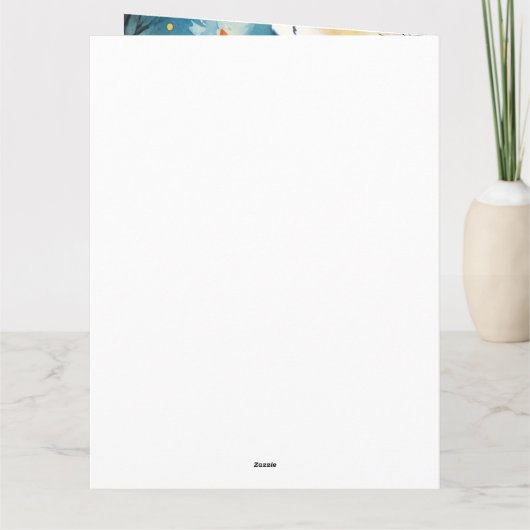 Halloween Fins lup met pompoenen eng Kaart (Achterkant)