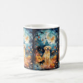 Halloween Fins lup met pompoenen eng Koffiemok (Voorkant rechts)