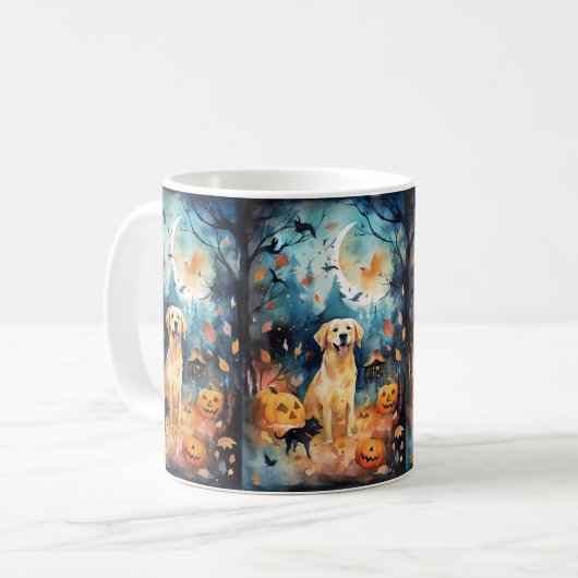 Halloween Fins lup met pompoenen eng Koffiemok