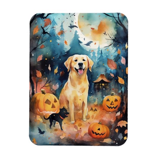 Halloween Fins lup met pompoenen eng Magneet (Verticaal)