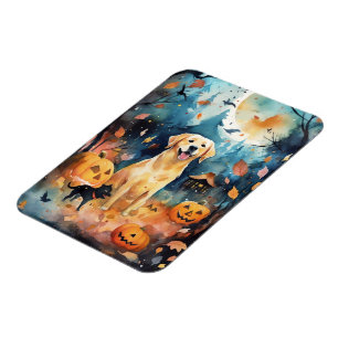 Halloween Fins lup met pompoenen eng Magneet