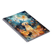 Halloween Fins lup met pompoenen eng Notitieboek (Rechterzijde)