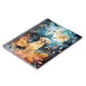 Halloween Fins lup met pompoenen eng Notitieboek (Linkerzijde)