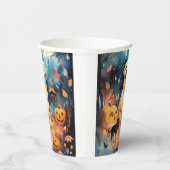 Halloween Fins lup met pompoenen eng Papieren Bekers (Rechts)