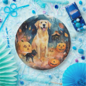 Halloween Fins lup met pompoenen eng Papieren Bordje (Feest)