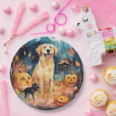 Halloween Fins lup met pompoenen eng Papieren Bordje (Feest)