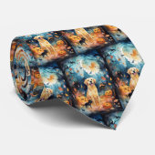 Halloween Fins lup met pompoenen eng Stropdas (Opgerold)