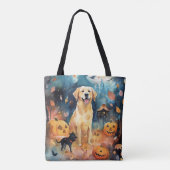 Halloween Fins lup met pompoenen eng Tote Bag (Achterkant)