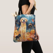 Halloween Fins lup met pompoenen eng Tote Bag (Dichtbij)