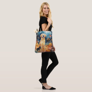 Halloween Fins lup met pompoenen eng Tote Bag