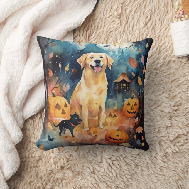 Halloween Finse Lappund Met Pompoenen Eng Kussen (Deken)