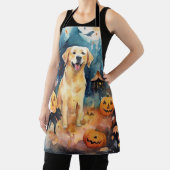Halloween Finse Lappund Met Pompoenen Eng  Schort (Insitu)