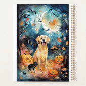 Halloween Finse Lappund Met Pompoenen Engewekkend  Planner (Achterkant)