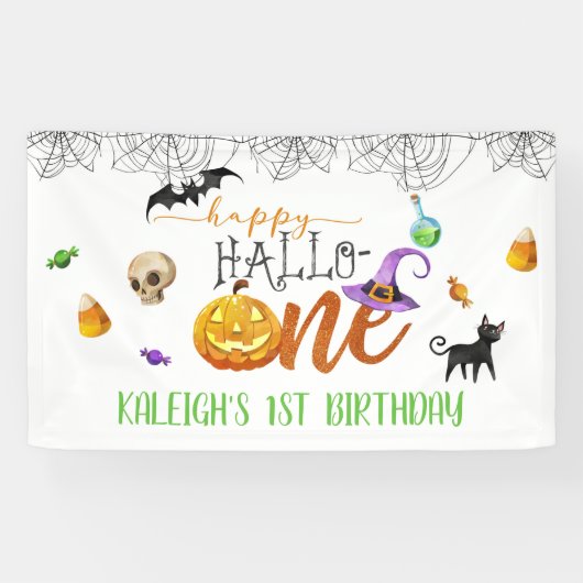 Halloween First Birthday Banner (Horizontaal)
