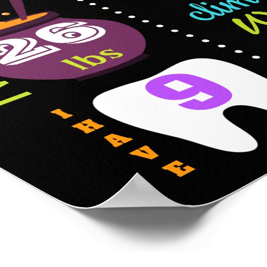 Halloween First Birthday chalkboard-teken Poster (Hoek)