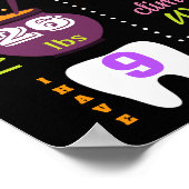 Halloween First Birthday chalkboard-tekenmeisje Poster (Hoek)