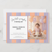 Halloween First Birthday Invitation | Cute Pumpkin Kaart (Voorkant)