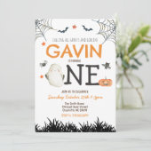 Halloween First Birthday Kaart (Staand voorkant)