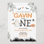 Halloween First Birthday Kaart (Voorkant / Achterkant)