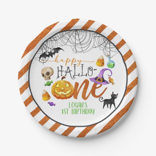 Halloween First Birthday Party Bord - Aangepast (Voorkant)