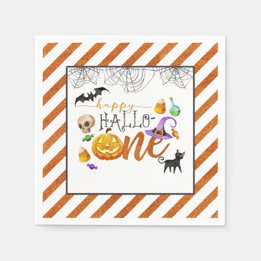Halloween First Birthday Party Napkin Servet (Voorkant)
