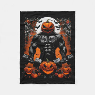 Halloween Fitness Skeleton Workout - Funny Gym Hal Fleece Deken