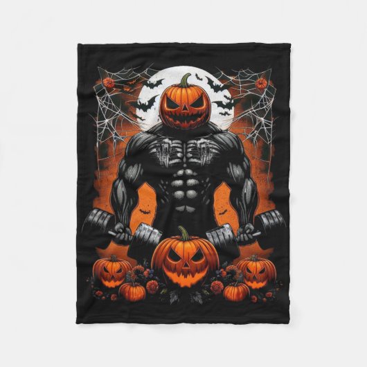 Halloween Fitness Skeleton Workout - Funny Gym Hal Fleece Deken (Voorkant)