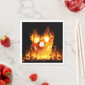 Halloween Flaming Skull Servet (Insitu)