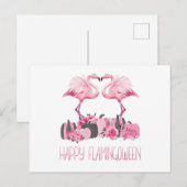 Halloween Flamingo Happy Flamingoween Watercolor Briefkaart (Voorkant / Achterkant)