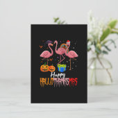 Halloween Flamingo Happy Hanksmas Pumpkin Kaart (Staand voorkant)