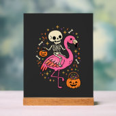 Halloween Flamingo Skelet Snoep Emmer Vector Afbee Acryl Bord (Neutraal)