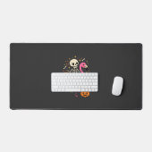 Halloween Flamingo Skelet Snoep Emmer Vector Afbee Bureaumat (Keyboard & Muis)